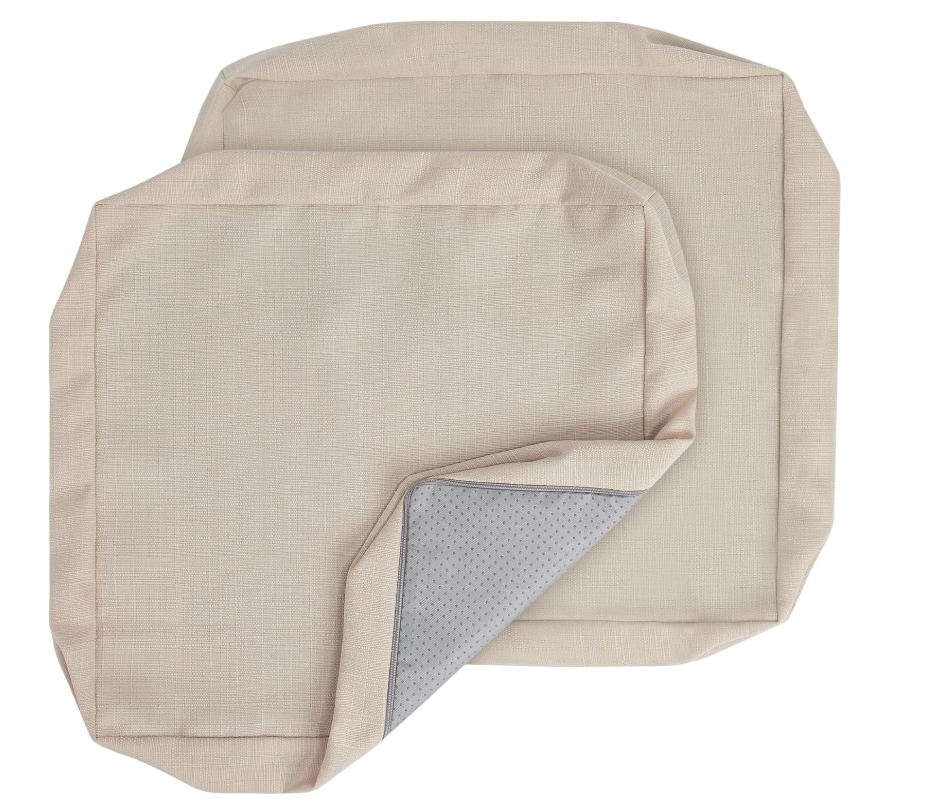 FUNHOME Outdoor Cushion Covers 20 x 20 x 4 inch,Set of 2,Non-Slip Grips Bottom,Replacement Cushion Covers for Garden Patio Furniture Couch Chair,Fade-Resistant Slipcover Only,No Insert(Antique Beige)