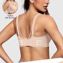 Vertvie Jelly Wireless Bras for Women Push Up Plunge Seamless T-Shirt Bras No Underwire Supportive Full Coverage Bralettes (Beige, XL)