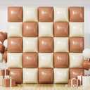 Cream and Brown Square Foil Balloon Wall, 19 Inches Double Sided Chrome Square Balloons Tunnel Arch Kit for Baby Shower, Birthday, Wedding, Boho Party Decoration