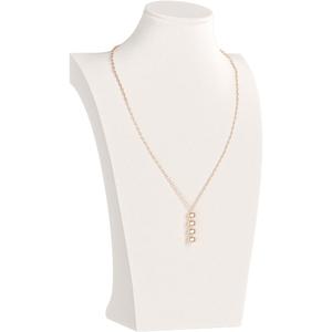 Necklace Bust Display Stand, Necklace Holder, Pendant Chain Necklace Organizer for Women (Beige Velvet, L 1PCS) (11.4" Height (1pc))
