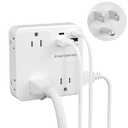 Multi Plug Outlet Extender with USB, Amerisense 900J Wall Charger with 6 AC Outlets & 4 USB Ports (2 TypeC & 2 Type A Ports), Surge Protector Multiple Outlets for Home, Kitchen, Office, White