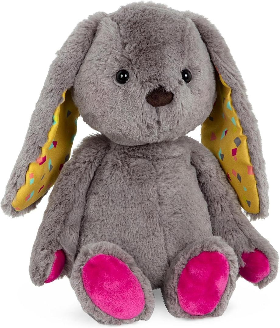 B. toys  12-Inch Plush Bunny Soft & Cuddly Plush Rabbit Toy Washable  Happy Hues  Grey Bunny  0 Months+