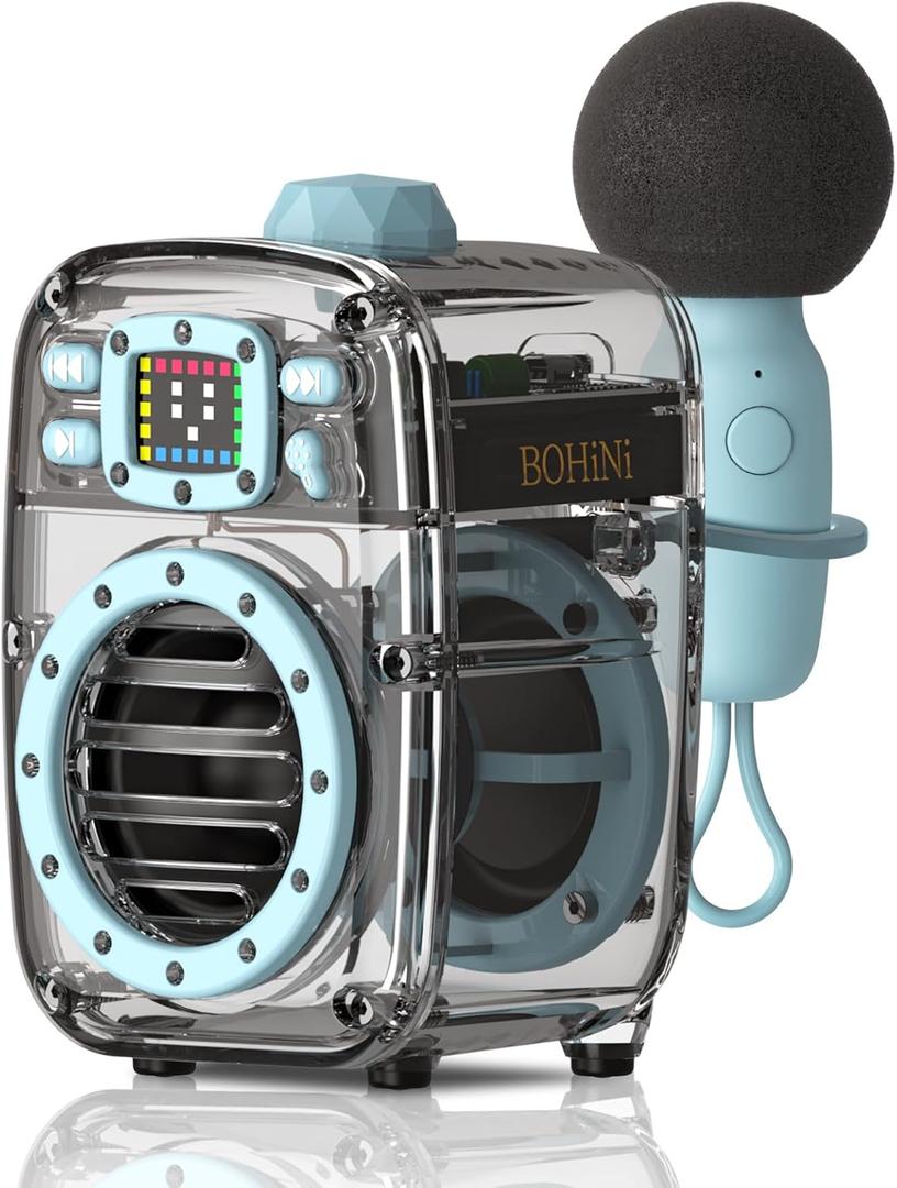 Small Bluetooth Speaker with Powerful Crystal Stereo Sound and Deep Bass, Mini Speakers with DSP, BT5.3, Microphone, Portable Speakers for Stocking Stuffers, Room, Car, Trip, Ideal Gift for Men, Women