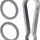 BANG TI Titanium Quick Release Keychain Clip and Side Pushing Key Rings Kit (Silver Grey)