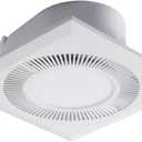 Square Bathroom Exhaust Fan with LED Light, 140 CFM Quiet Ventilation, 6000K LED, 1.0 Sones Ultra Quiet, 4 Inch Duct, Easy Installation for Home Bath Hotel Bathroom