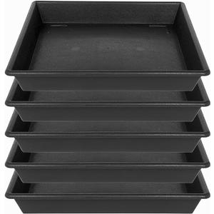 Square Plant Saucer 6 Inch 5 Pack of 6 Heavy Duty Plastic Plant Saucers for Indoors Outdoors, Plant Trays for Pots, Flower Pot No Holes Plant Drip Trays 21" x 21"