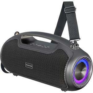 Portable Bluetooth Speakers Wireless Upgrade, 200W Peak Loud Sound/Deep Bass for Party, IP65 Waterproof Outdoor Speaker w/ 2*Subwoofer/2*Tweeter/DSP/Bass Boost/TWS/TF/USB/AUX, 24H Playtime (Carbon Fiber)