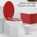 Angol Shiold Slow Close Wood Toilet Seat（Red, Elongated 18.5''）
