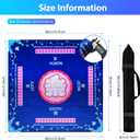 Upgrade Mahjong Mat 31.5x31.5 Inch, Non-Slip Noise Reduction Waterproof Table Game Mat for Poker, Cards, Dominoes, Board & Tile Games with Carry Bag