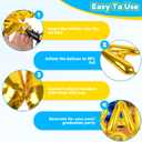 8 Pcs Grad Balloons Graduation Party Decorations - 32 Inch Large Grad 2026 Inflatable Pool Float Letters Balloons, Gold Aluminum Foil Congrats Grad Balloon for Graduation Celebration Beach Party Decor