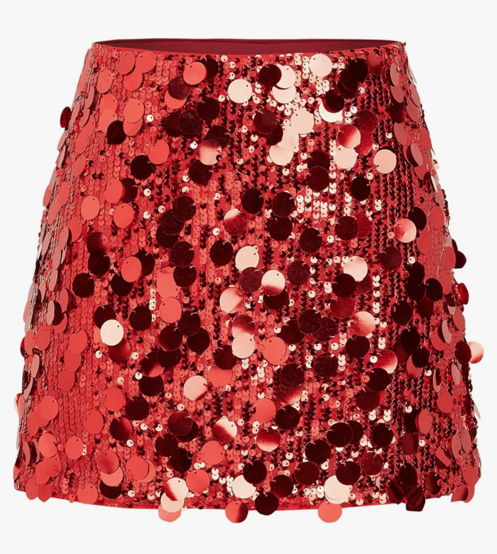 CIDER Sequin Mid Waist Sparkle Skirt Party Club Night Out Mini Skirt for Women. size: small