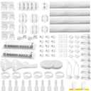 [313Pcs] Cable Management Kit, 67 Adhesive Cable Clips, Topavatop Desk Cord Organizer, 22 Reusable Cable Strap, 4 Cable Sleeve Split, 200 Nylon Cable Zip Ties with 20 Mounts for TV Office Home, White