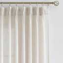 Natural Pinch Pleated Semi Sheer Curtains Textured Linen Blended Light Filtering Window Curtains for Living Room Bedroom Pinch Pleat Drapes with Hooks 2 Panels 84 L
