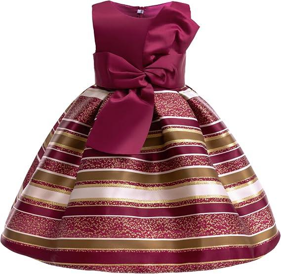 CMMCHAAH 2-9T Flower Girls Dresses Toddler Striped Dress, 110