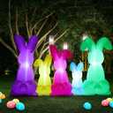 RoundFunny 6 ft Long Easter Bunny Inflatable Outdoor Decorations, Easter Bunny Blow Up with Built in LED Lights Decor for Holiday Party Indoor Outdoor Yard Lawn Garden DIY Photo Prop