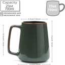 KELINGO Large 24 OZ/700ml Ceramic Coffee Mugs with Golden Handle, Extra Big Jumbo Tea Cup Mug for Office and Home, Gift and Present