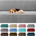 MAXIJIN Stretch Couch Cover Sofa Covers for 3 Cushion Couch (71"-91" Washable Sofa Slipcovers with Non-Slip Foam & Elastic Strap, Dog Cat Pet Friendly Furniture Protector (Large, Light Gray)