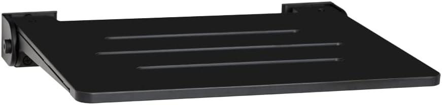 Seachrome 18 inch Silhouette Slimline Folding Wall Mount Shower Bench Seat, Matte Black Seat with Matte Black Frame