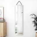 SCWF-GZ 47x14 Mirror Full Body Length Door Hanging/Rope Hang/Wall Mounted Metal Frame Rectangle Mirrors for Bedroom Bathroom Dressing Living Room 47 inch Silver
