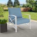 Goodgoods 22x24 inch Outdoor/Indoor Deep Seat Patio Cushions Set of 2 Resilient Foam Filling Water Repellent Stain-Resistant UV Resistant Weather Resistant Deep Seat Bottom Light Blue, 22''x24''x5.1'' 2 sets