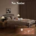Metal Full Size Bed Frames with Headboard, 1500 Lbs Heavy Duty Bed Frames Noise-Free Design & 12" Underbed Storage,No Box Spring Needed/Tool-Free 30 Mins Assembly