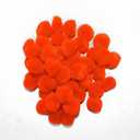 0.75 inch Orange Mini Craft Pom Poms 100 Pieces