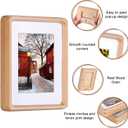 5x7 inch Natural Wood Picture Frame, Natural Beech Wooden Frame, Display Pictures 3.5x5 with Mat or 5x7 Without Mat, for Tabletop Display Home Decor Wood Photo Frames