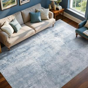 6x9 Ft Large Area Rugs for Living Room, Soft Non-Slip Washable Rugs Modern Abstract Pattern Carpet for Bedroom Indoor Floor Nursery Home Decor (Blue)