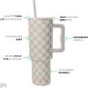 Simple Modern 40 oz Trek Tumbler with Handle and Straw Lid | Cup Holder Friendly Insulated Stainless Steel Travel Mug | Checkmate