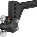CURT 45935 Adjustable Trailer Hitch Ball Mount with Dual Ball, 2" Shank, Up to 15,000 lbs
