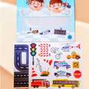 Foam Bath Toys for Toddlers- 29 Piece Vehicles Bath Stickers with Storage Bag Educational Floating Bathtub Traffic Preschool Non-Toxic Fun Bathing for Baby Girls Boys Toddler Kids