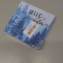 JXREQ Christmas Winter Desk Decor Wooden Box Sign, Blue Christmas Tiered Tray Decor, Hello Winter Sign Decor, Christmas Decorations for Home Kitchen Bedroom Living Room, 5x5 Inch