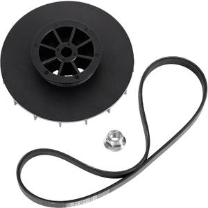 WH03X32217 Washer 1/2 HP Motor Pulley & Nut Kit and WH01X24180 Belt Compatible with GE(some models), Replacement Part 4975025 4455970 WH07X24182 WH49X25377 290D1101P002 WH01X24180-50PK, etc.