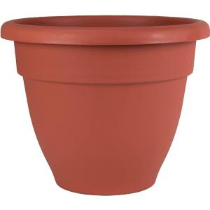 The HC Companies Caribbean Planter Pot - Outdoor & Indoor Plant Pot with Drainage Hole & Plug - Rolled Rim Plastic Pots for Plants & Flowers - Decorative Plant Pot (16" Clay, Pack of 1)