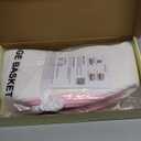 Personalized Easter Basket for Toddler, Woven Baby Easter Gifts basket with Handle, Empty Bunny Egg Basket for Girls Boys Kids, Pink&White (7.87" x 7.87"/8L)