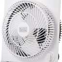 BLACK+DECKER 9-Inch Frameless Box Fan, Freestanding Desk Fan with 3-Speed Settings, Portable Fan for Home Office or Garage, BFB09W, White