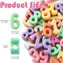KitBeads 50Pcs Mixed Styles Large Hole Iridescent Acrylic Numbers Bead UV Plated Number Shaped Beads for Jewelry Making DIY Necklaces