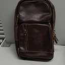 LANNSYNE Full Grain Leather Sling Bag For Men Crossbody Chest Daypack fits 10.5" iPad (Coffee1 for 10.5" Ipad)
