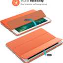 MoKo Case Fit 2018/2017 iPad 9.7 5th/6th Generation, Slim Lightweight Smart Shell Stand Cover with Translucent Frosted Back Protector Fit iPad 9.7 2018/2017, Auto Wake/Sleep, Orange