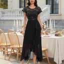 BeryLove Formal Dresses for Women 2026 Wedding Guest with Slit Cocktail Elegant Lace Long Prom Dress, XXL
