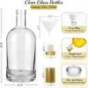 TBWIND 750ml Clear Glass Liquor Bottles with Cork, 4 Pack 25 oz Clear Empty Bottles, Thick Heavy Base Airtight Wine Bottles for Beverages, Liquor, Whiskey, Oil, Vinegar, Wedding Favors & Crafts