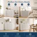 Modern Heater Cover, Steam Radiator Wall Heating Louvered Grill Cabinet, Living Room Bedroom Hallway Decorative Wooden Shelf Top for Hide Cluttered Pipes(24" Lx24 Hx10 D/60x60x25cm)
