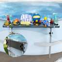 Poolside Bar, 47.2"11.8" Poolside Bar Table with 6 Cup Holders, Folding Above Ground Pool Bar, Portable Swim Up Bar, Frame Above Ground Round Swimming Pools Accessories(Includes Storage Bag)