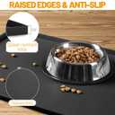 Hubulk Dog Feeding Mat,100% Waterproof Food Grade Silicone Pet Food and Water Bowl Placemat,Dishwasher, High Raised Edge to Prevent Spills,Nonslip Tray to Stop Messes on Floor (24"x16"x0.5", Black)
