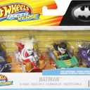 Hot Wheels RacerVerse, Set of 4 Die-Cars 1:64 Scale Toy Cars Optimized for Driving on Tracks with Pop Culture Characters as Drivers
