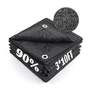 Cool Area 70% Sun Shade Cloth Mesh Tarp with Grommets for Plant Cover 3x10ft Patio Canopy Garden Pergola Greenhouse Car Barn Kennel Black