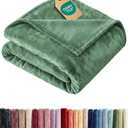Ultra Soft Fleece Blanket Throw Size - Flannel Fleece Luxury Throw Blanket - Lightweight for Couch Bed Chair - Thick, Warm and Breathable - All Season Cozy Anti-Static Microplush Bedding, Sage Green