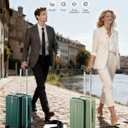 Hanke 26 Inch Large Checked Luggage PC Hard Shell Luggage Top Opening Travel Luggage Suitcases with Wheels for Woman Men.(Dark Green)