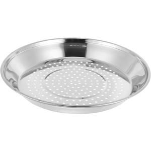 Cabilock 13.4 Inch Stainless Steel Steamer Tray with Small Holes for Wok Steaming Rack Large Steamer Insert Plate for Dumplings Buns Dim Sum Cooking