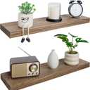 BGMG 30 inch Walnut Floating Shelves for Wall Set of 2,High End Solid Real Wood 30 in Floating Shelf,Rustic Wooden Wall Mount Shelves,Heavy Duty Bracket,30x6.7x1.25 inch